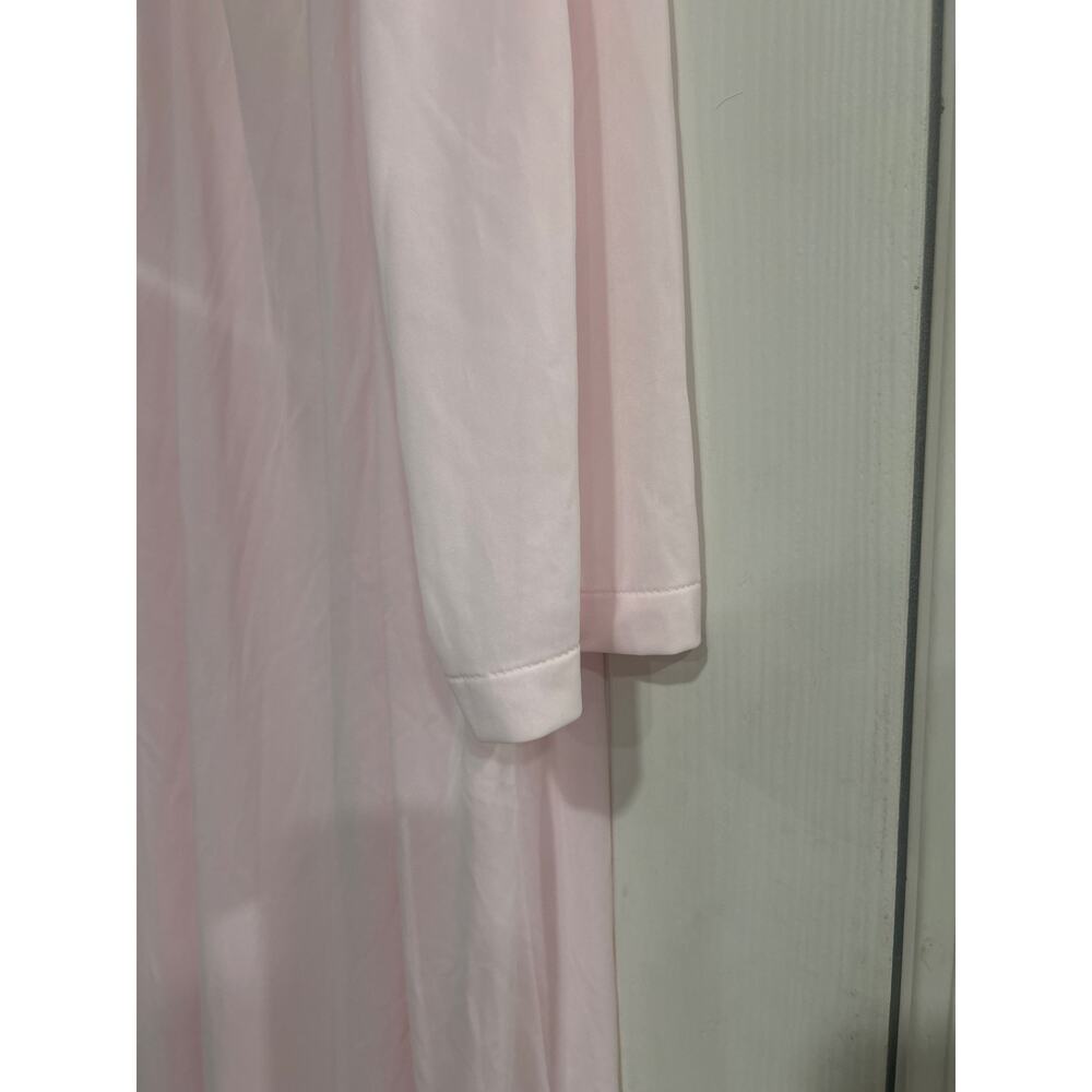 Miss Elaine Classics Woman Pink Nylon Tricot Button Front Robe Embroidered 1X - Picture 5 of 7